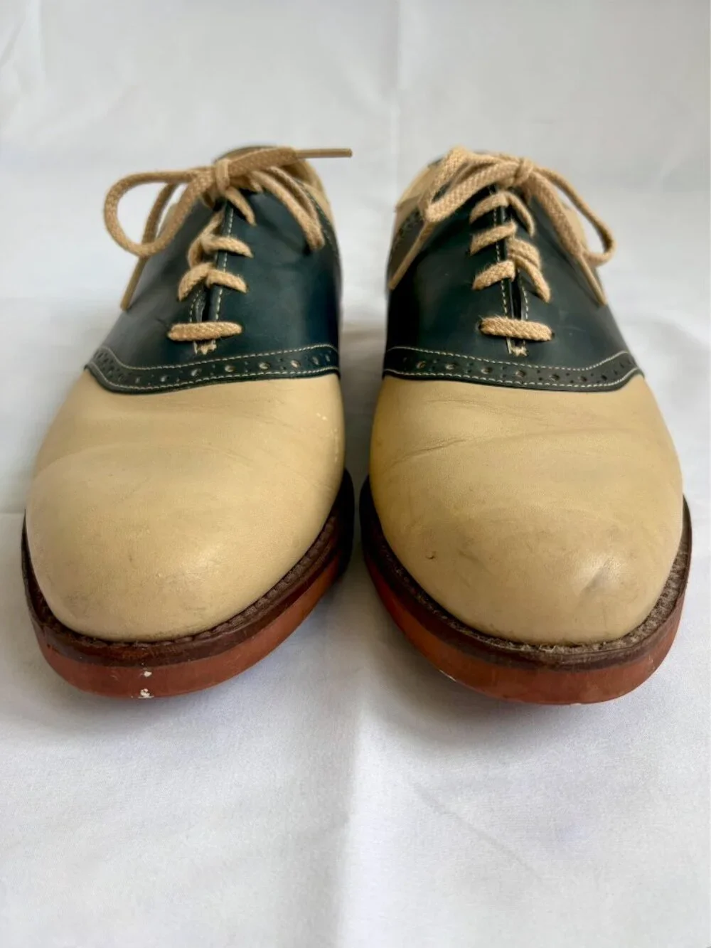 VINTAGE Cole Haan Men's Lace-Up Two-Tone Oxford Saddle Shoes | Size 9 (90 D)